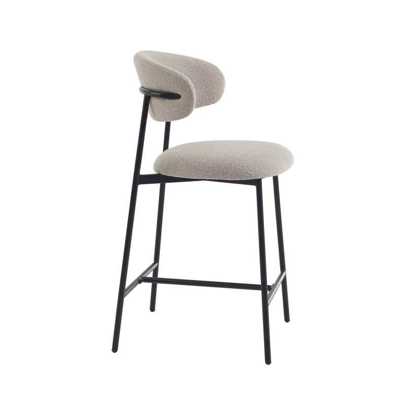 Lot de 2 tabourets GALLY tissu grège