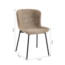 Lot de 2 chaises GIJA tissu marron glacé