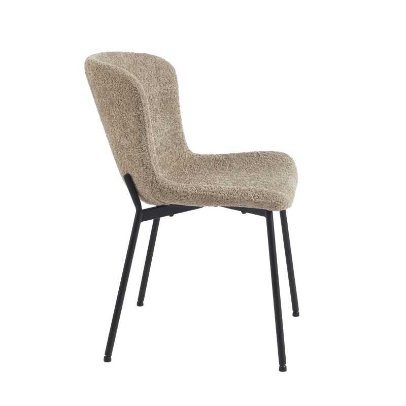 Lot de 2 chaises GIJA tissu marron glacé