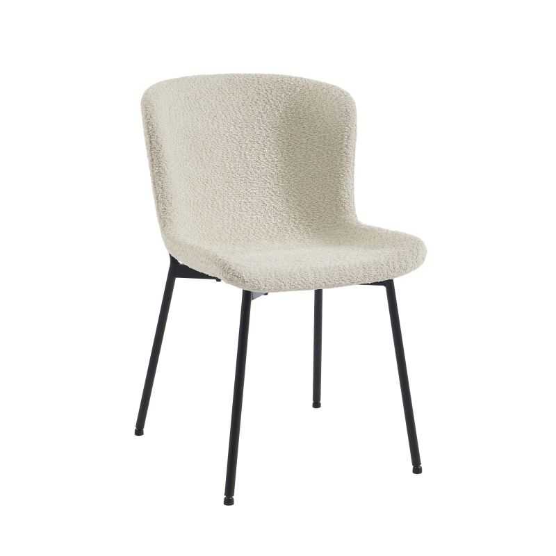 Lot de 2 chaises GIJA tissu beige pieds métal noir