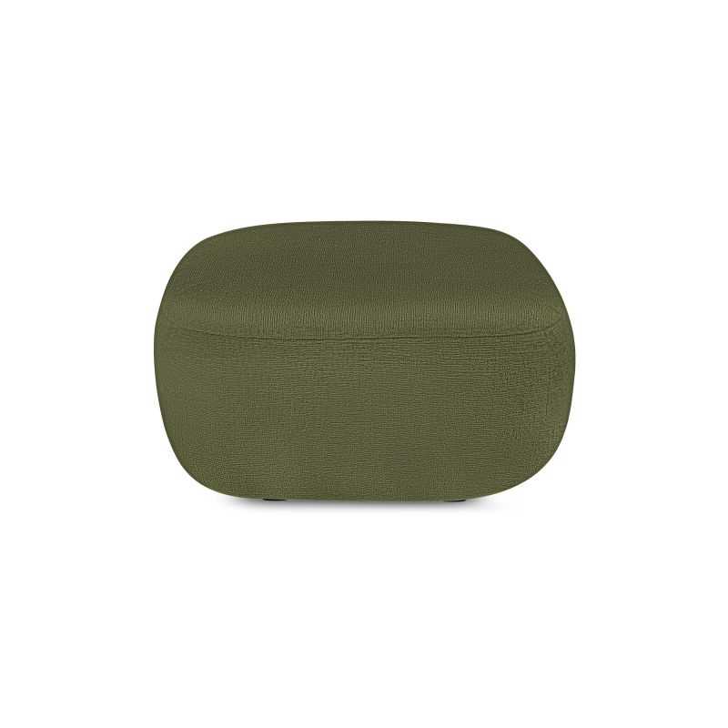 Pouf CARLOTTA tissu chenille vert kaki