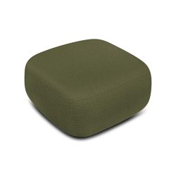 Pouf CARLOTTA tissu chenille vert kaki