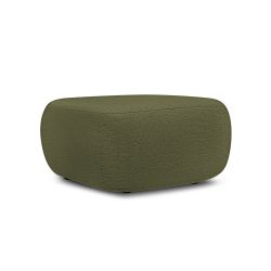 Pouf CARLOTTA tissu chenille vert kaki