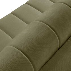 Canapé d'angle droit convertible BELEM 4/5 places tissu chenille vert