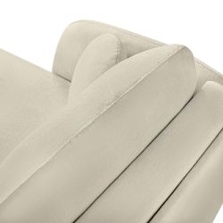 Canapé d'angle gauche convertible CARLOTTA 4 places tissu bouclette grège