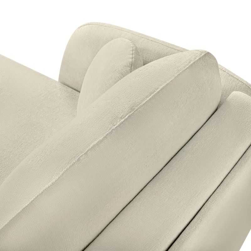 Canapé d'angle gauche convertible CARLOTTA 4 places tissu bouclette grège