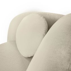 Canapé droit convertible CARLOTTA 3 places tissu bouclette grège