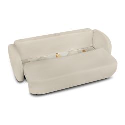 Canapé droit convertible CARLOTTA 3 places tissu bouclette grège