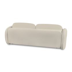 Canapé droit convertible CARLOTTA 3 places tissu bouclette grège