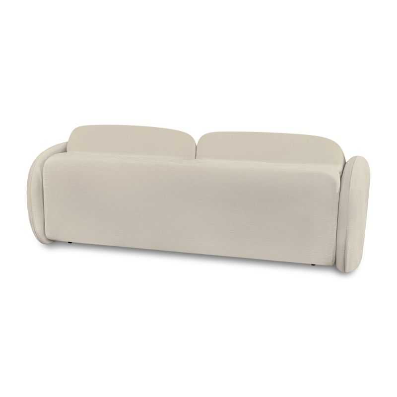 Canapé droit convertible CARLOTTA 3 places tissu bouclette grège