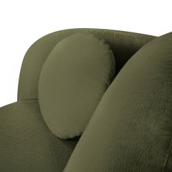 Canapé droit convertible CARLOTTA 3 places tissu chenille vert kaki