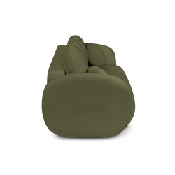 Canapé droit convertible CARLOTTA 3 places tissu chenille vert kaki