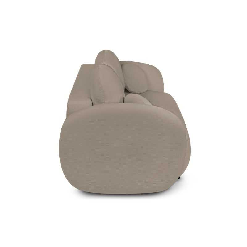Canapé droit convertible CARLOTTA 3 places tissu bouclette taupe