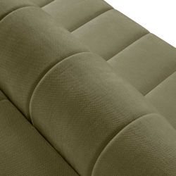 Canapé d'angle gauche convertible BELEM 4/5 places tissu chenille vert kaki