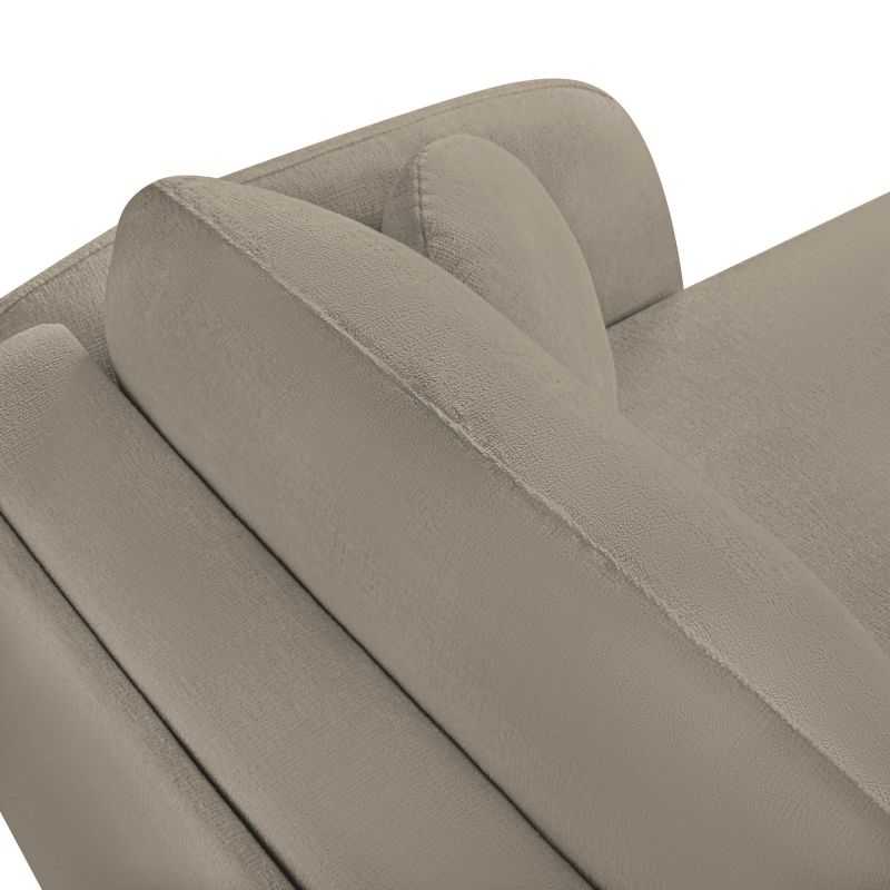 Canapé d'angle droit convertible CARLOTTA 4 places tissu bouclette taupe