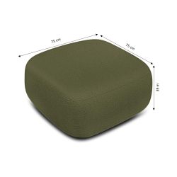 Pouf CARLOTTA tissu chenille vert kaki