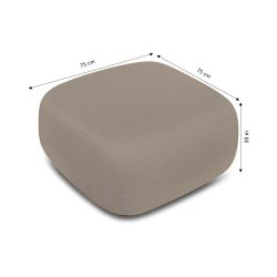 Pouf CARLOTTA tissu bouclette taupe