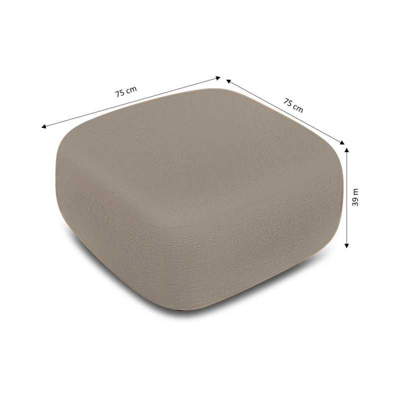 Pouf CARLOTTA tissu bouclette taupe