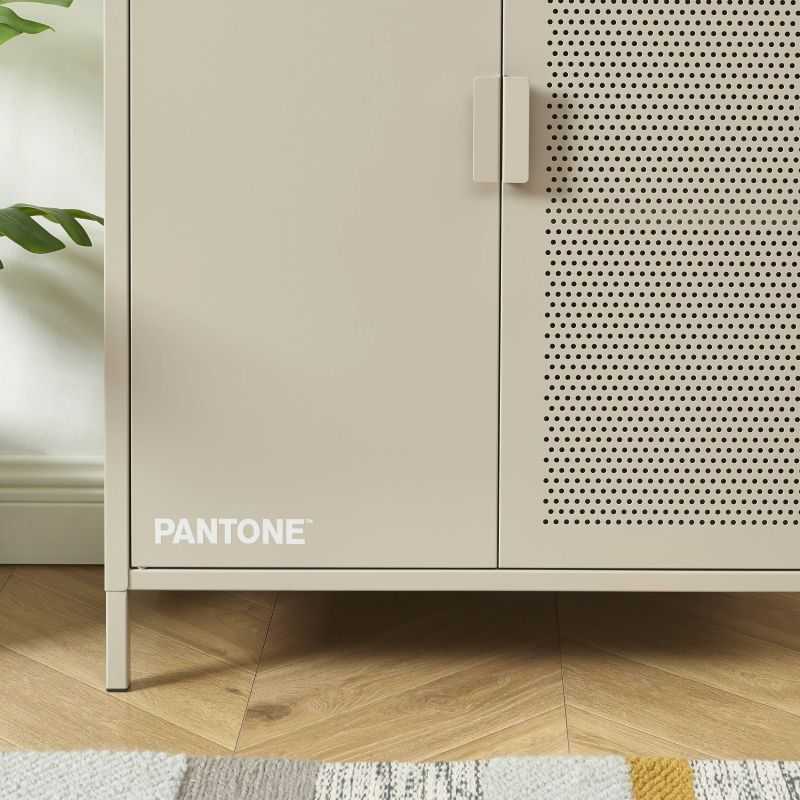 Buffet PANTONE métal taupe 2 portes 75cm