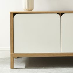 Meuble TV KILDA blanc effet chêne