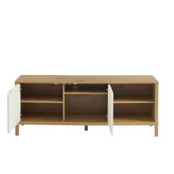 Meuble TV KILDA blanc effet chêne