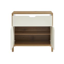 Meuble sous lavabo KILDA blanc effet chêne 
