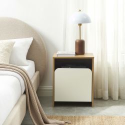 Table de chevet KILDA blanc effet chêne