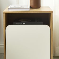 Table de chevet KILDA blanc effet chêne