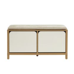 Banc à chassure KILDA blanc effet chêne