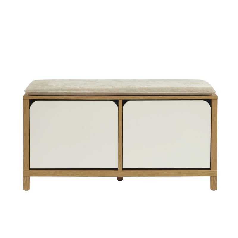 Banc à chassure KILDA blanc effet chêne