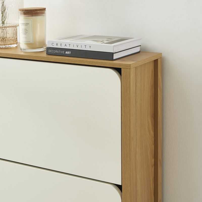 Meuble à chaussure KILDA blanc effet chêne