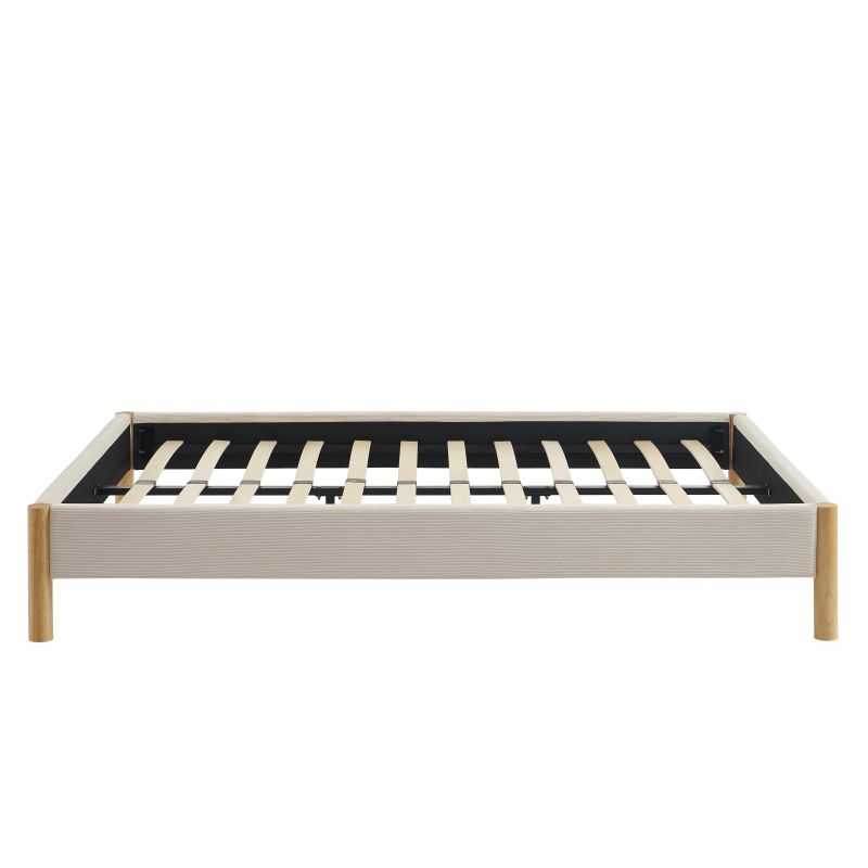 Lit BOWI tissu beige 140190 sommier inclus