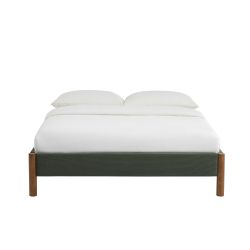 Lit BOWI tissu kaki 140190 sommier inclus