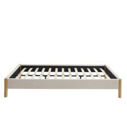 Lit BOWI tissu kaki 160200 sommier inclus