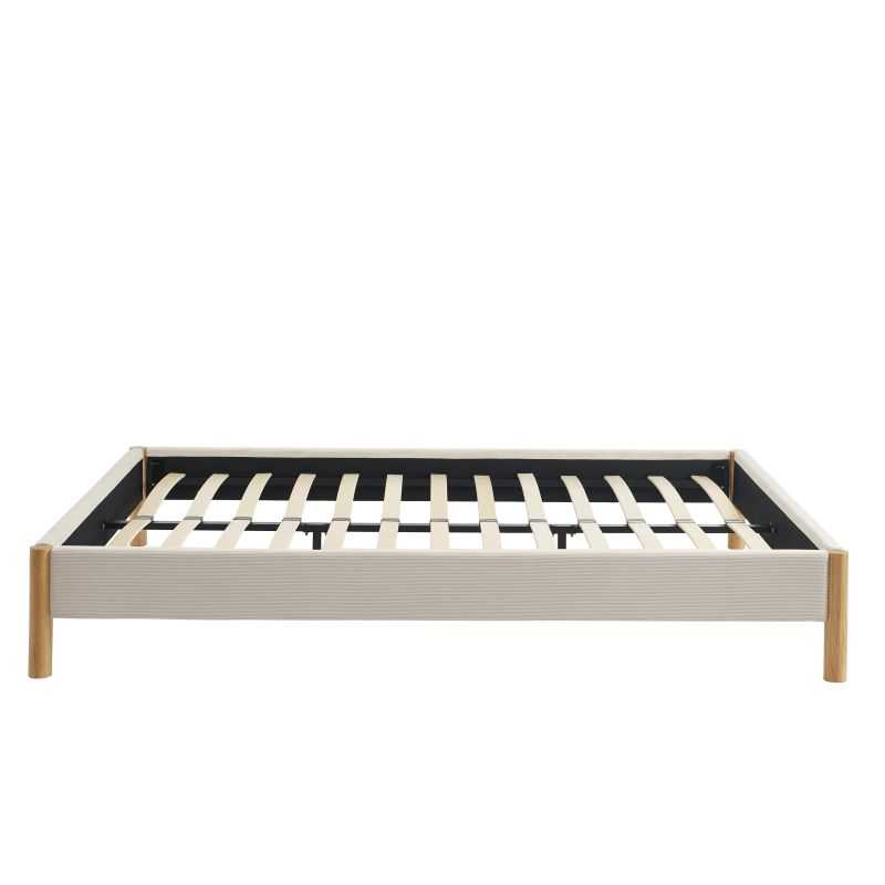 Lit BOWI tissu kaki 160200 sommier inclus