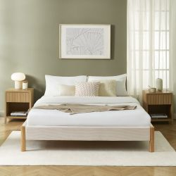 Lit BOWI tissu kaki 160200 sommier inclus