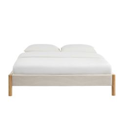 Lit BOWI tissu kaki 160200 sommier inclus