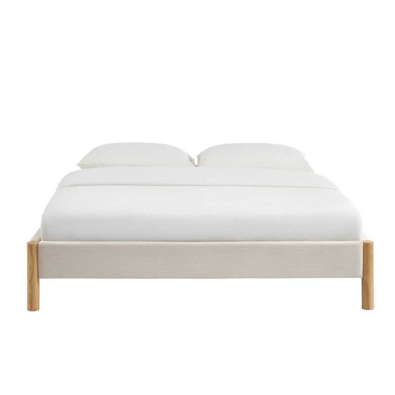 Lit BOWI tissu kaki 160200 sommier inclus