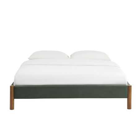 Lit BOWI tissu kaki 160200 sommier inclus