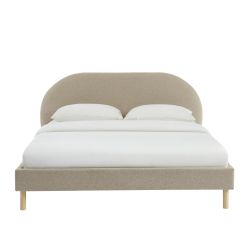 Lit NEBULA tissu grège 160200 sommier inclus