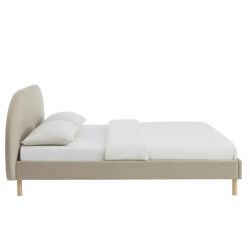 Lit NEBULA tissu grège 160200 sommier inclus