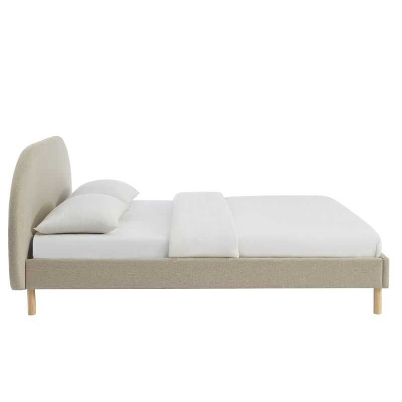 Lit NEBULA tissu grège 160200 sommier inclus