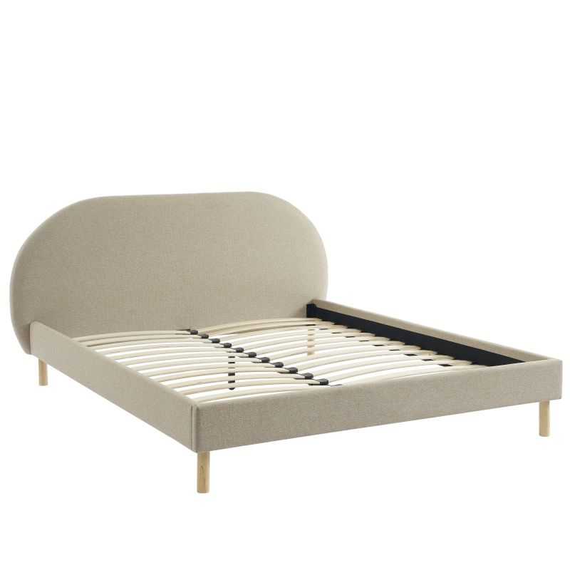 Lit NEBULA tissu grège 160200 sommier inclus