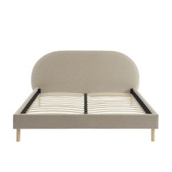 Lit NEBULA tissu grège 160200 sommier inclus