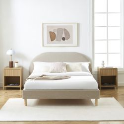 Lit NEBULA tissu grège 140190 sommier inclus