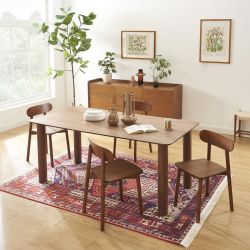 Table à manger extensible PILAR rectangulaire placage noyer 180-240cm