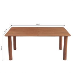 Table à manger extensible PILAR rectangulaire placage noyer 180-240cm
