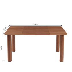 Table à manger extensible PILAR placage noyer 90-160cm