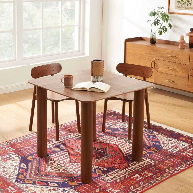 Table à manger extensible PILAR placage noyer 90-160cm