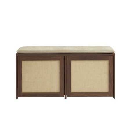 Banc à chaussure HARIA effet noyer